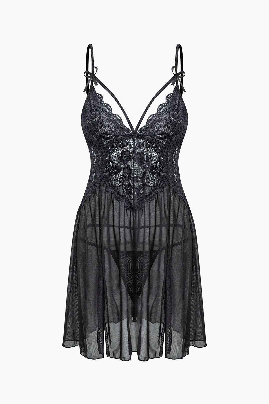Dantel Şeffaf Nakışlı Bustier Gece Elbisesi