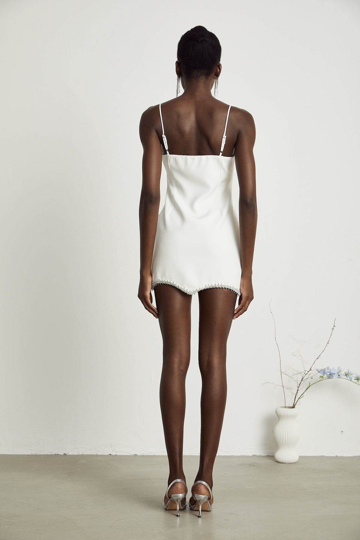 Stéphanie Kristal Fiyonklu Mini Elbise