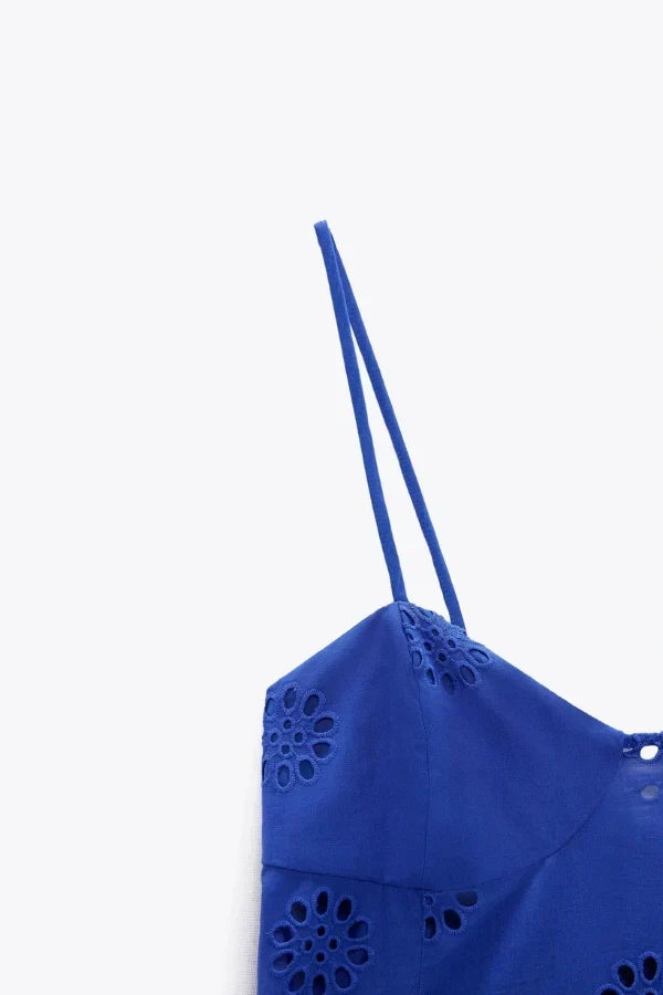Azure Elegance Kuşgözlü Mini Elbise