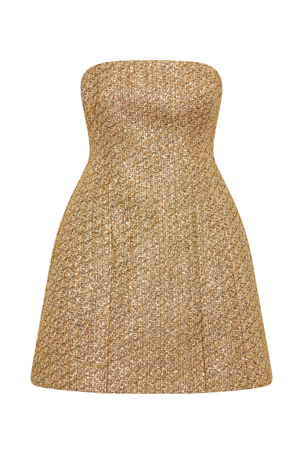 Gala Straplez Tüvit Mini Elbise - Gold