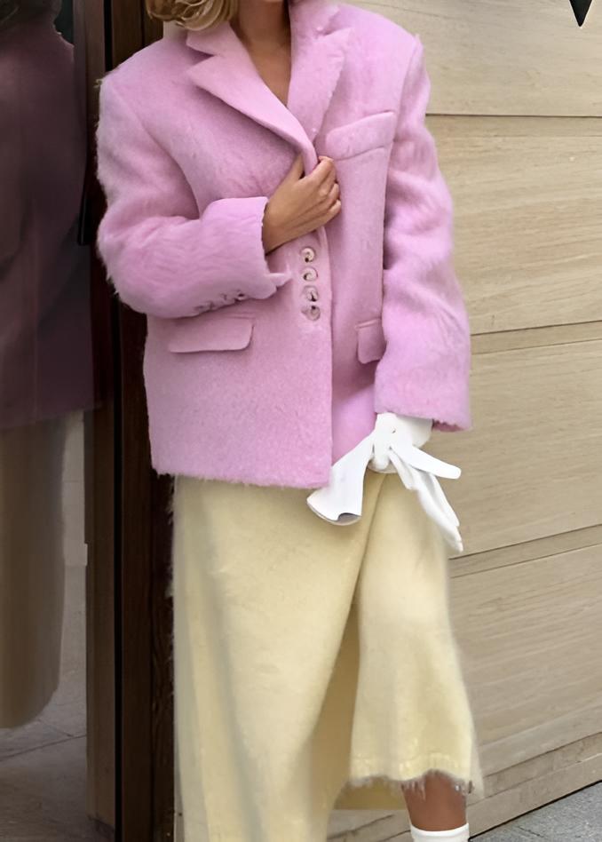 Bella Oversize Yün Dokulu Blazer Ceket