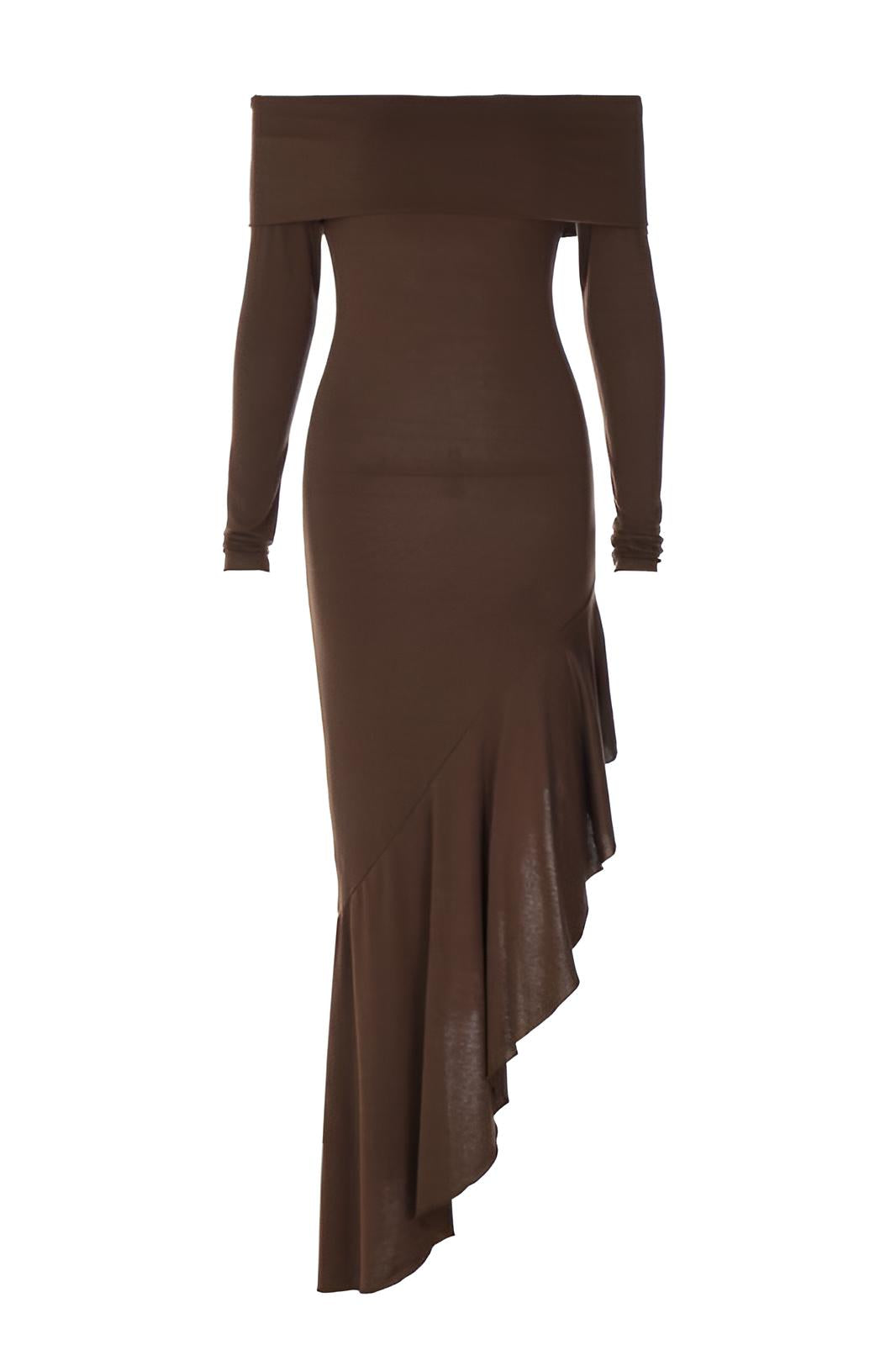 Alisa Omuz Açık Flare Midi Örgü Elbise ®