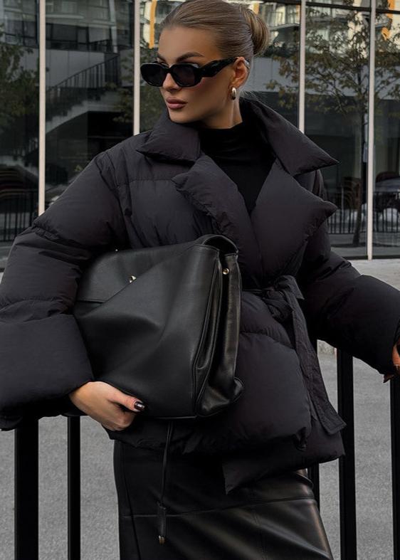 Luxura Kapitone Kuşaklı Puffer Mont