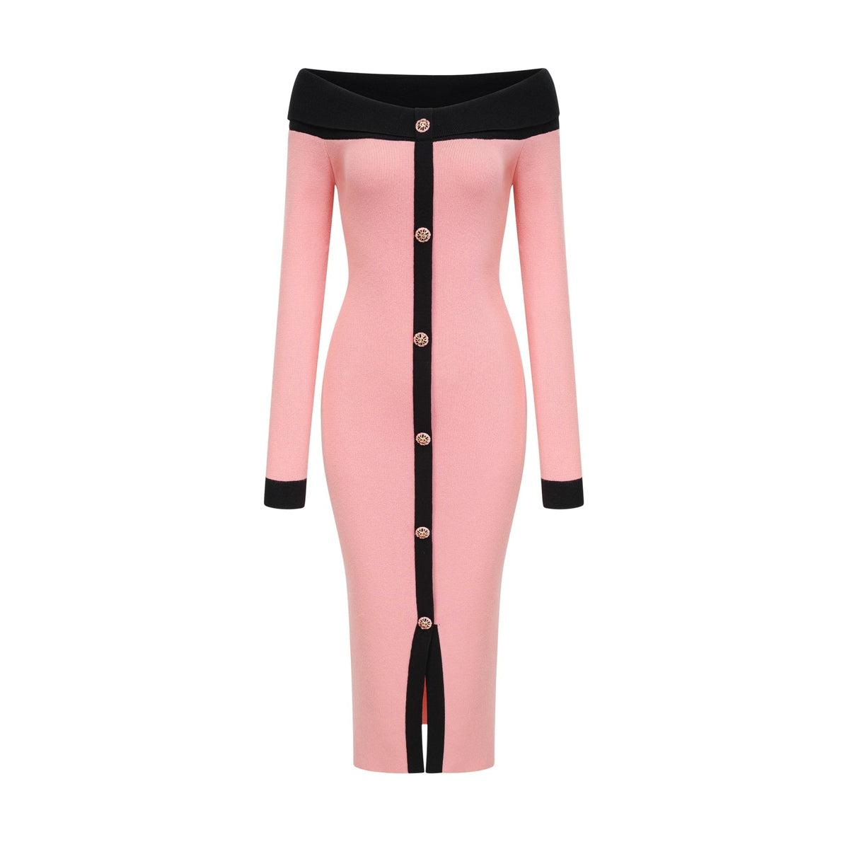 Carine Pembe Midi Elbise