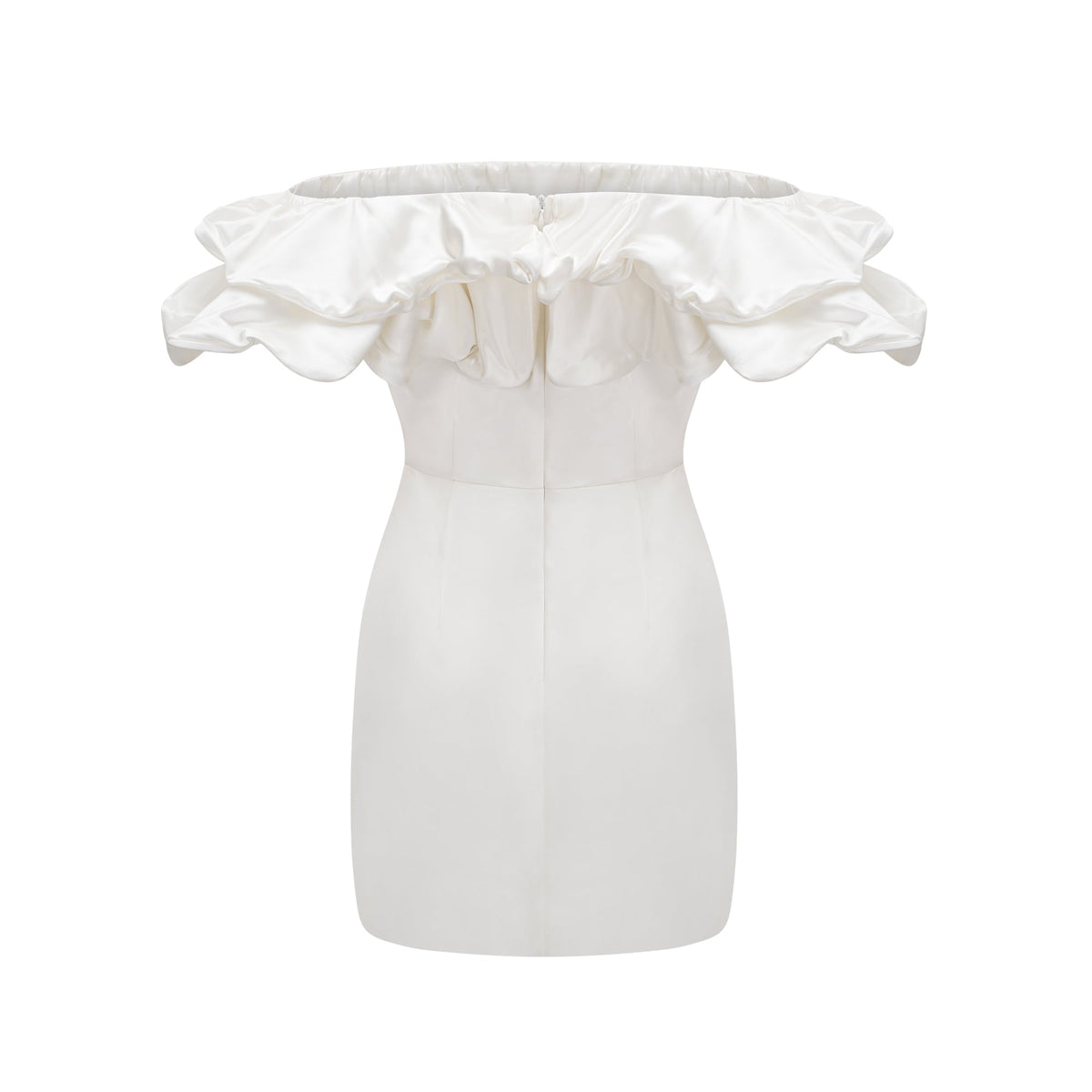 Elarae Beyaz Çiçekli Omuzları Açık Mini Elbise